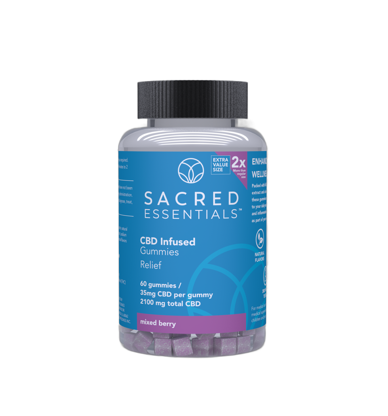 Sacred Essentials™ CBD Infused Gummies – Relax Extra Value Size
