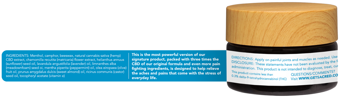 Sacred Essentials™ Maximum Strength Infused Pain Balm